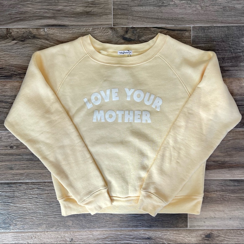 Bee & the Fox Yellow Love Your Mother Crop Sweatshirt Small